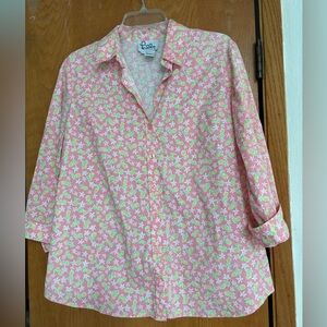 GUC Lilly Pulitzer white label Maternity stretch top Pineapple Princess Medium